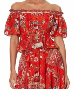 Camilla EBoutique (US) Up To 30% Off OFF SHOULDER GATHERED TOP CAMEOS CAN CAN