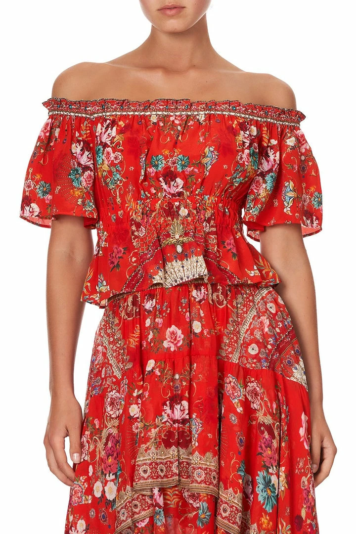 Camilla EBoutique (US) Up To 30% Off OFF SHOULDER GATHERED TOP CAMEOS CAN CAN