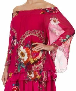 Camilla EBoutique (US) Up To 50% Off OFF SHOULDER SHIRRED BLOUSE APPLE EYED