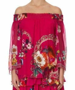 Camilla EBoutique (US) Up To 50% Off OFF SHOULDER SHIRRED BLOUSE APPLE EYED