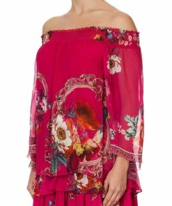 Camilla EBoutique (US) Up To 50% Off OFF SHOULDER SHIRRED BLOUSE APPLE EYED