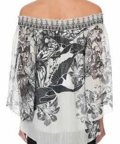 Camilla EBoutique (US) OFF SHOULDER SHIRRED BLOUSE SILVER LININGS Up To 50% Off