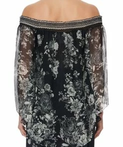 Camilla EBoutique (US) OFF SHOULDER SHIRRED BLOUSE MOONSHINE BLOOM Up To 50% Off
