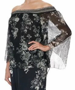 Camilla EBoutique (US) OFF SHOULDER SHIRRED BLOUSE MOONSHINE BLOOM Up To 50% Off