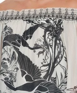 Camilla EBoutique (US) OFF SHOULDER SHIRRED BLOUSE SILVER LININGS Up To 50% Off