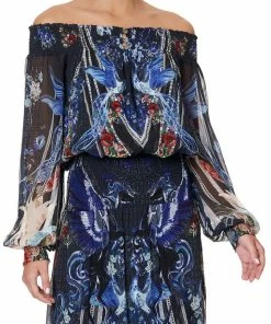 Camilla EBoutique (US) OFF SHOULDER SHIRRED DRESS MARE MYSTIQUE Up To 30% Off