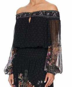 Camilla EBoutique (US) OFF SHOULDER SHIRRED DRESS RESTLESS NIGHTS