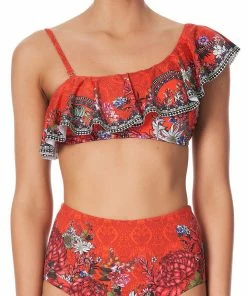 Camilla EBoutique (US) Up To 30% Off ONE SHOULDER FRILL BRA WONDERING WARATAH