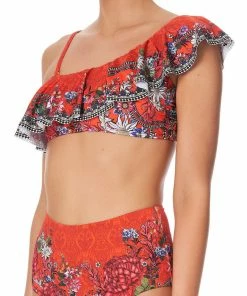 Camilla EBoutique (US) Up To 30% Off ONE SHOULDER FRILL BRA WONDERING WARATAH