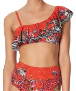 Camilla EBoutique (US) Up To 30% Off ONE SHOULDER FRILL BRA WONDERING WARATAH