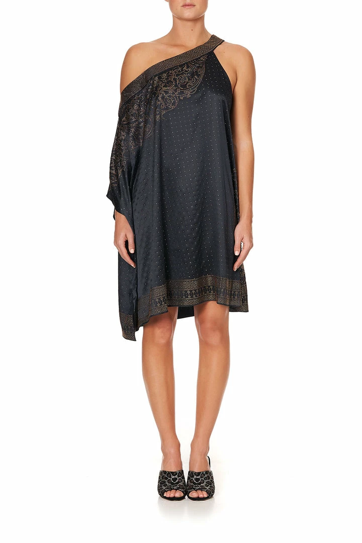 Camilla EBoutique (US) Up To 40% Off ONE SHOULDER SHORT KAFTAN LUXE BLACK