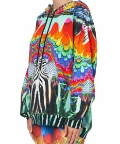 Camilla EBoutique (US) OVERSIZE BOYFRIEND HOODIE RAINBOW GATHERING Sale Tops