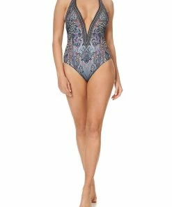 Camilla EBoutique (US) PLUNGE V HALTER ONE PIECE FESTIVAL EXPRESS