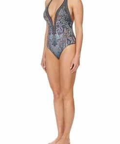 Camilla EBoutique (US) PLUNGE V HALTER ONE PIECE FESTIVAL EXPRESS