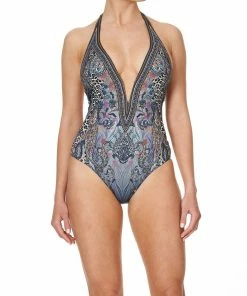Camilla EBoutique (US) PLUNGE V HALTER ONE PIECE FESTIVAL EXPRESS