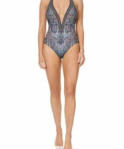 Camilla EBoutique (US) PLUNGE V HALTER ONE PIECE FESTIVAL EXPRESS