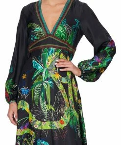 Camilla EBoutique (US) PRINTED LANTERN SLEEVE DRESS RIVER CRUISE Up To 30% Off