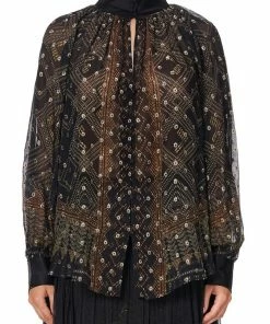 Camilla EBoutique (US) Up To 30% Off RAGLAN BUTTON UP SHIRT COBRA KING