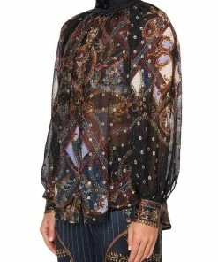 Camilla EBoutique (US) RAGLAN BUTTON UP SHIRT DINING HALL DARLING