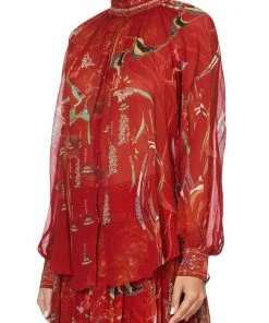 Camilla EBoutique (US) RAGLAN BUTTON UP SHIRT FORBIDDEN FRUIT Up To 40% Off