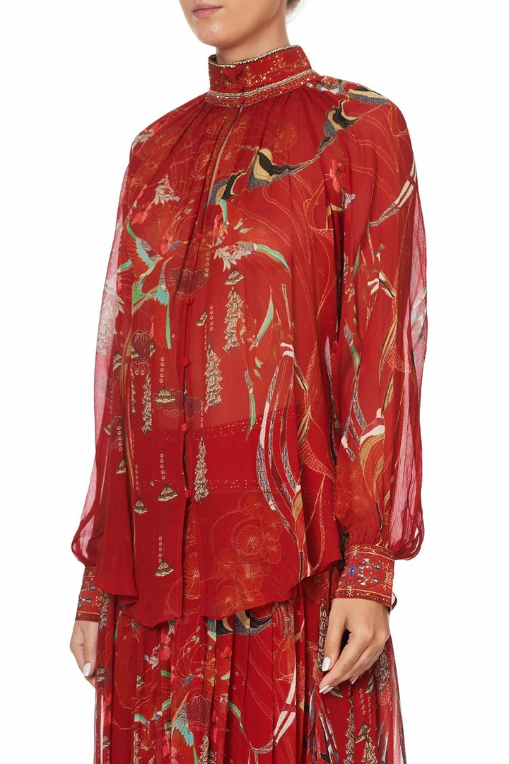 Camilla EBoutique (US) RAGLAN BUTTON UP SHIRT FORBIDDEN FRUIT Up To 40% Off