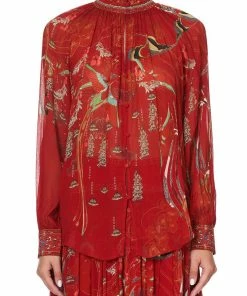 Camilla EBoutique (US) RAGLAN BUTTON UP SHIRT FORBIDDEN FRUIT Up To 40% Off