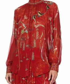Camilla EBoutique (US) RAGLAN BUTTON UP SHIRT FORBIDDEN FRUIT Up To 40% Off