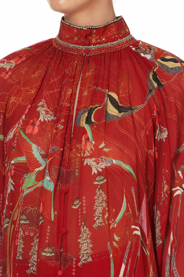 Camilla EBoutique (US) RAGLAN BUTTON UP SHIRT FORBIDDEN FRUIT Up To 40% Off