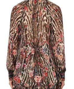 Camilla EBoutique (US) Up To 40% Off RAGLAN BUTTON UP SHIRT LIV A LITTLE