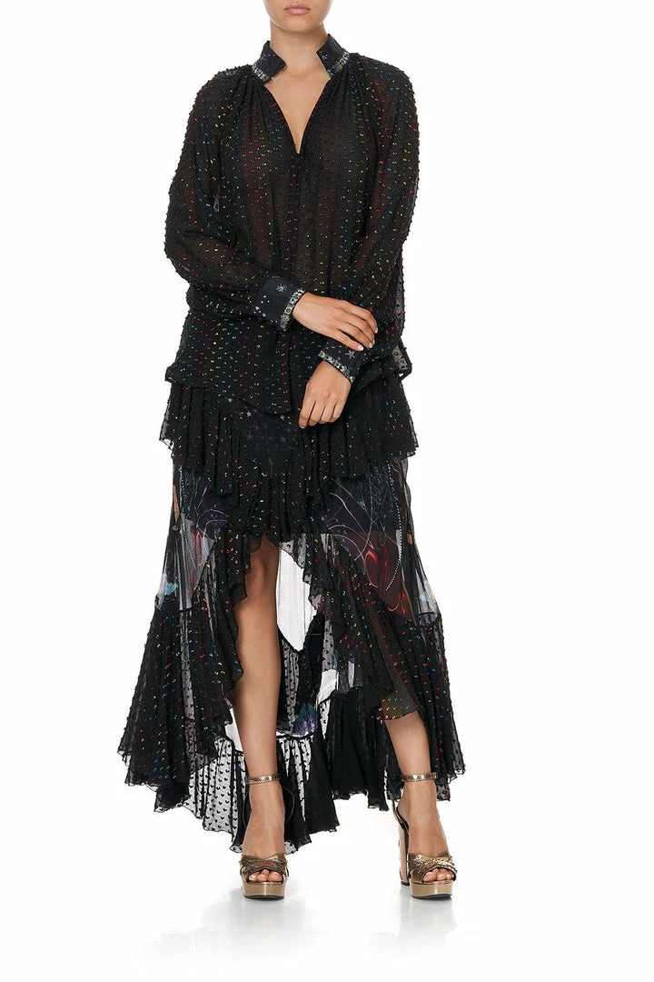 Camilla EBoutique (US) RAGLAN BUTTON UP SHIRT MIDNIGHT MOON HOUSE