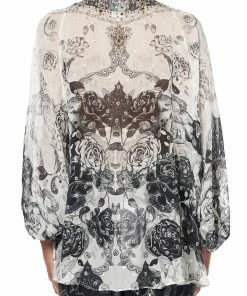 Camilla EBoutique (US) RAGLAN SLEEVE BLOUSE WITH CUFF MIDNIGHT PEARL