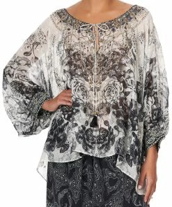 Camilla EBoutique (US) RAGLAN SLEEVE BLOUSE WITH CUFF MIDNIGHT PEARL