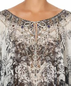 Camilla EBoutique (US) RAGLAN SLEEVE BLOUSE WITH CUFF MIDNIGHT PEARL