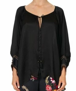 Camilla EBoutique (US) RAGLAN SLEEVE BUTTON UP TOP MIRROR MIRROR