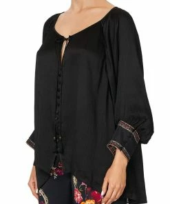 Camilla EBoutique (US) RAGLAN SLEEVE BUTTON UP TOP MIRROR MIRROR