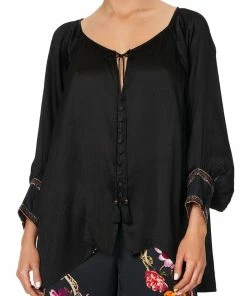Camilla EBoutique (US) RAGLAN SLEEVE BUTTON UP TOP MIRROR MIRROR