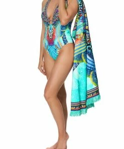 Camilla EBoutique (US) ROUND TOWEL WITH FRINGE REEF WARRIOR