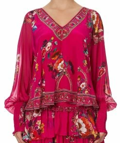 Camilla EBoutique (US) Up To 50% Off SHIRRED CUFF BLOUSE APPLE EYED