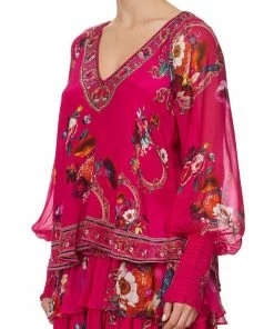 Camilla EBoutique (US) Up To 50% Off SHIRRED CUFF BLOUSE APPLE EYED