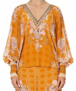 Camilla EBoutique (US) SHIRRED CUFF BLOUSE MARRAKESH MAIDEN
