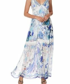 Camilla EBoutique (US) SHOESTRING STRAP GATHERED DRESS WHITE SIDE OF THE MOON Up To 50% Off