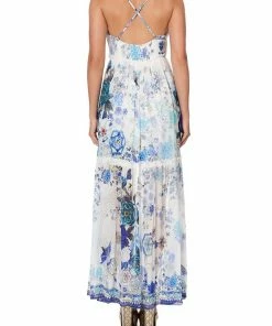 Camilla EBoutique (US) SHOESTRING STRAP GATHERED DRESS WHITE SIDE OF THE MOON Up To 50% Off