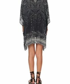 Camilla EBoutique (US) SHORT LACE UP KAFTAN MIDNIGHT PEARL
