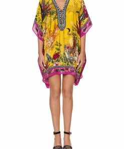 Camilla EBoutique (US) SHORT LACE UP KAFTAN SAFFRON MOON