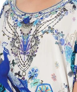 Camilla EBoutique (US) Up To 30% Off SHORT ROUND NECK KAFTAN WHITE SIDE OF THE MOON