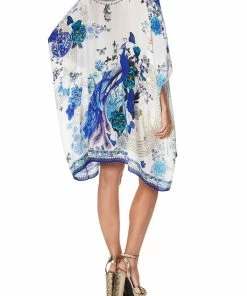 Camilla EBoutique (US) Up To 30% Off SHORT ROUND NECK KAFTAN WHITE SIDE OF THE MOON