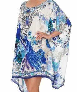 Camilla EBoutique (US) Up To 30% Off SHORT ROUND NECK KAFTAN WHITE SIDE OF THE MOON