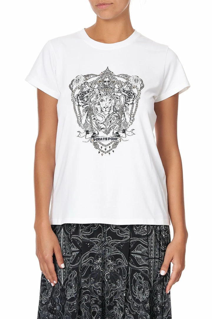 Camilla EBoutique (US) SLIM FIT ROUND NECK T-SHIRT MIDNIGHT PEARL Up To 30% Off