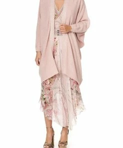 Camilla EBoutique (US) SOFT KNIT PONCHO WITH EMBROIDERY PINK ISTENANYA Up To 30% Off