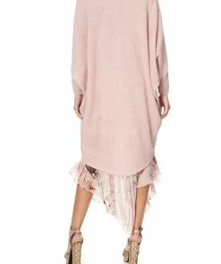 Camilla EBoutique (US) SOFT KNIT PONCHO WITH EMBROIDERY PINK ISTENANYA Up To 30% Off